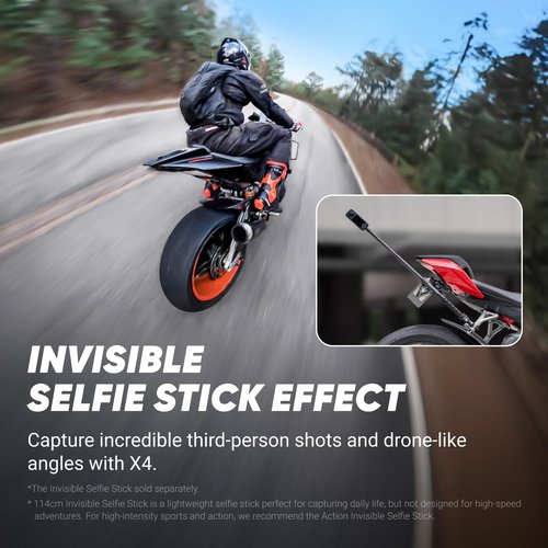 Insta360 X4 Get-Set Bundle - 8K Waterproof 360 Action Camera, 4K Wide-Angle Video, Invisible Selfie Stick Effect, Removable Lens Guards, 135 Min Battery Life, AI Editing, Stabilization