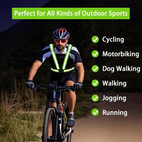 Chooseyo Reflective Vest Running Gear 2Pack,Adjustable High Visibility Safety VES for Night Cycling,Hiking, Jogging,Dog Walking