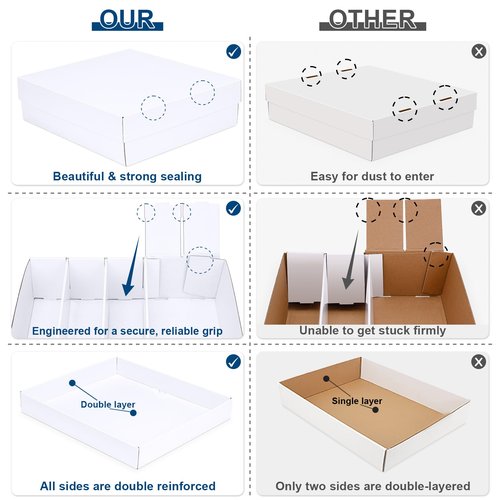 Leyzan 5 Row Trading Card Storage Box, 1 Pack Cardboard Storage Box with Divider for Mtg, Tcg, Sports Cards