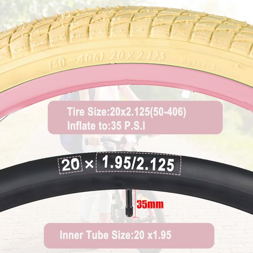 WEEROCK 20 Inch Front Wheel for Kid Bike, 20" Replacement Bicycle Wheel Set with 20 in Bike Tire and Inner Tube, Purple