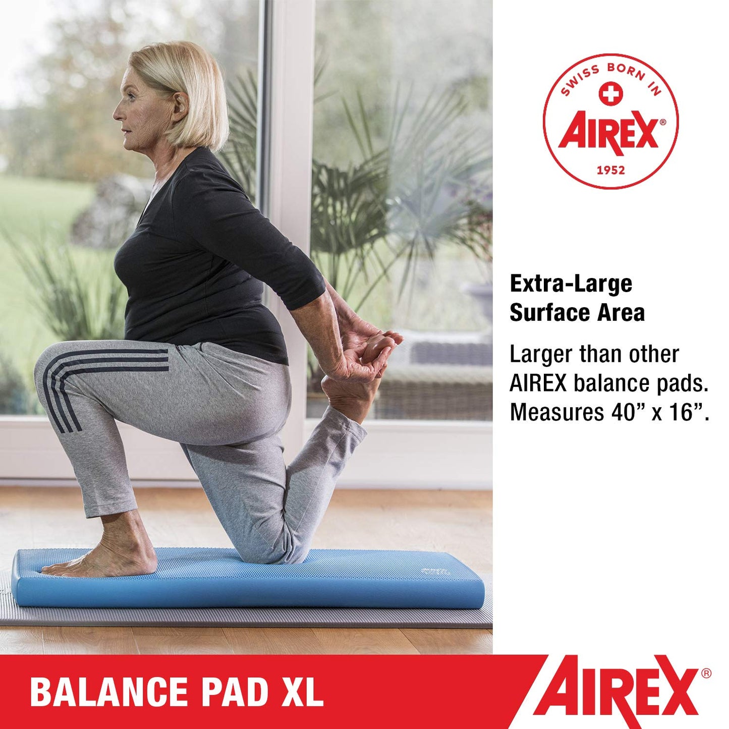 AIREX Balance Pad – Stability Trainer for Balance, Stretching, Physical Therapy, Exercise, Mobility, Rehabilitation and Core Training Non-Slip Closed Cell Foam Premium Balance Pad