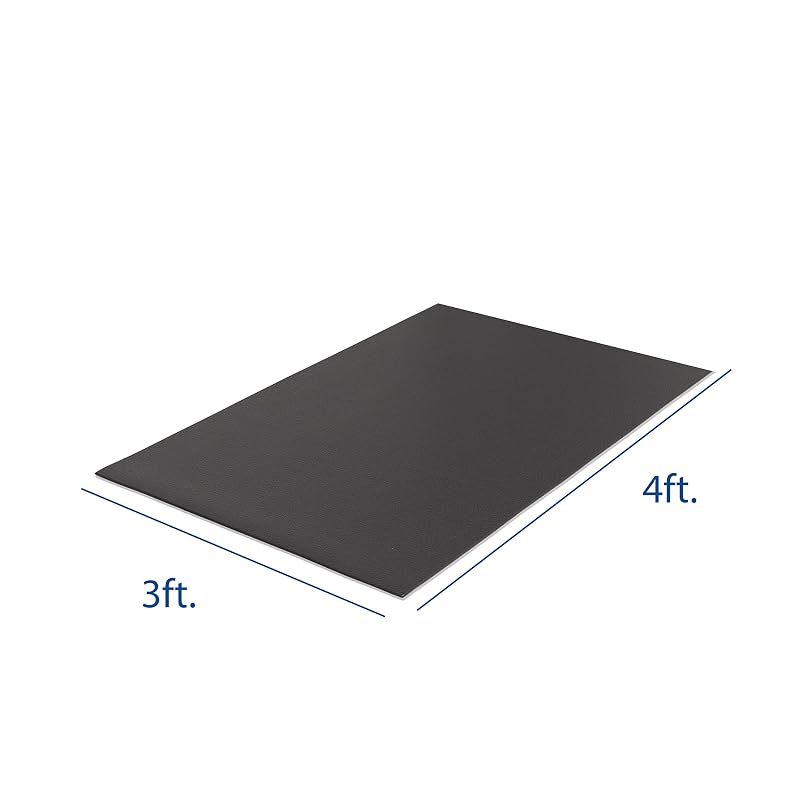 XTERRA Heavy-Duty 6mm PVC Floor Mat for Treadmill or Bike — Non-Slip Textured Exercise Floor Protector