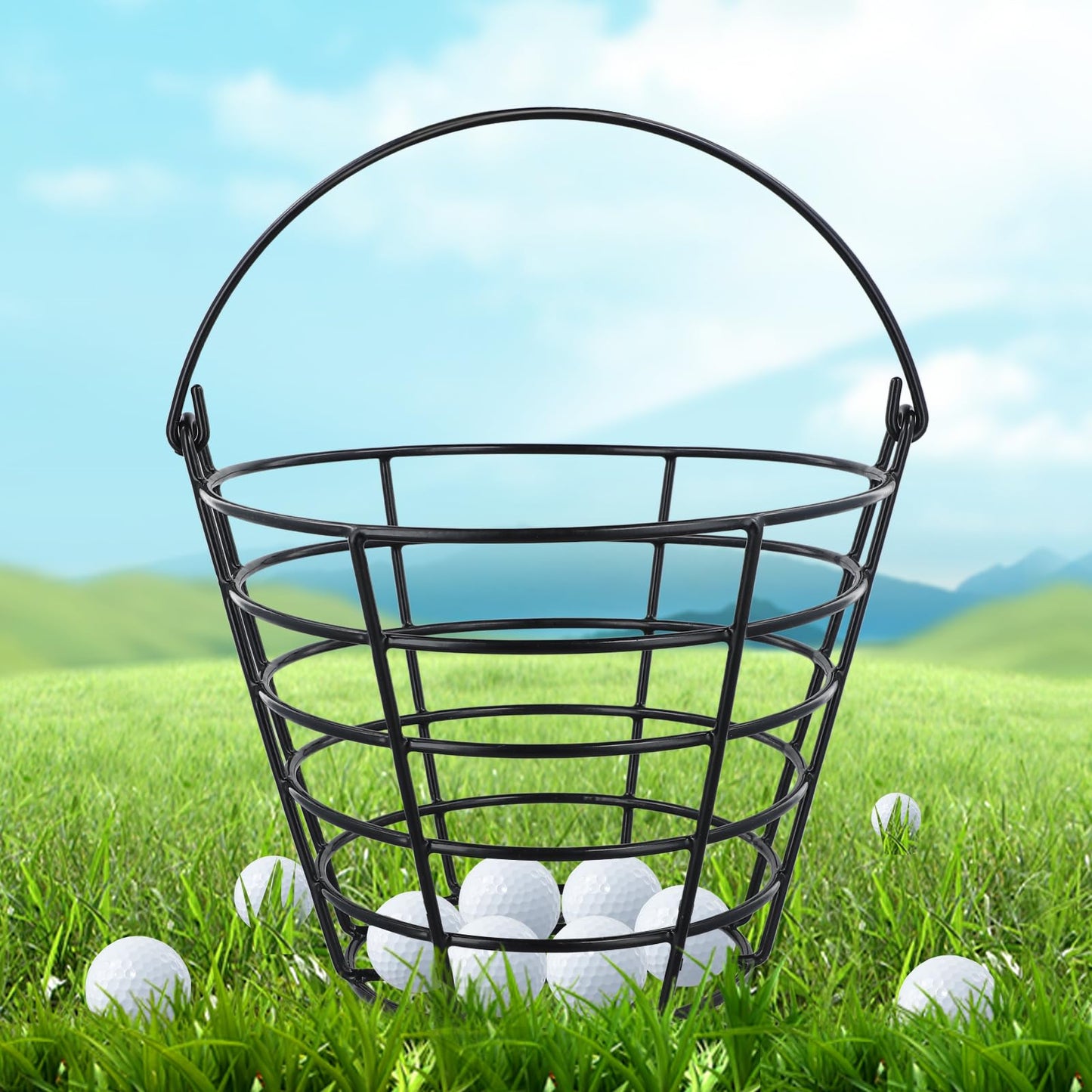 Roykaw Golf Ball Basket Bucket Container for 50 Balls,with Handle,Built to Last/Easy to Organize