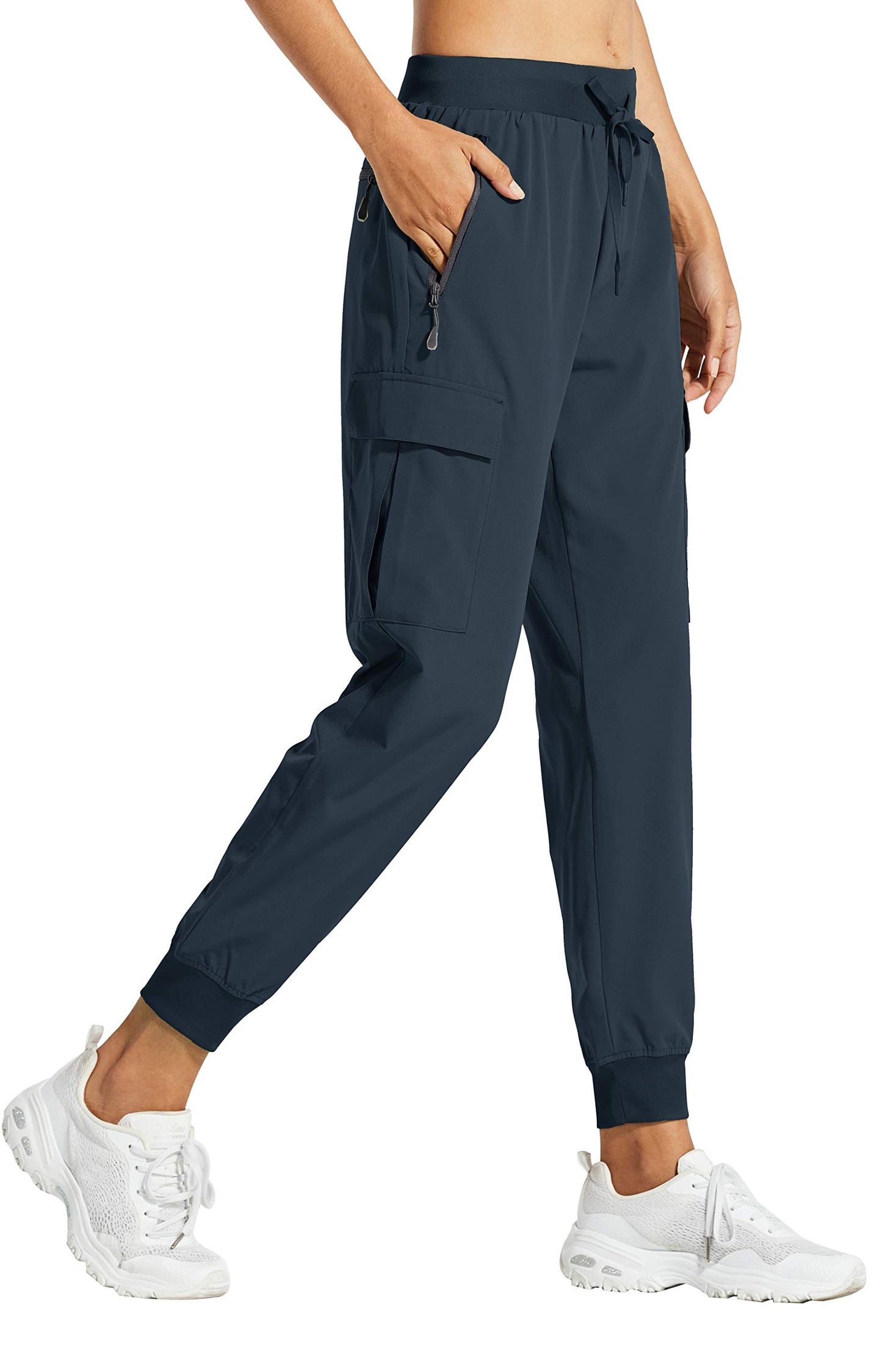 Libin Women's Cargo Joggers Lightweight Quick Dry Hiking Pants Athletic Lounge Casual Travel, Navy S