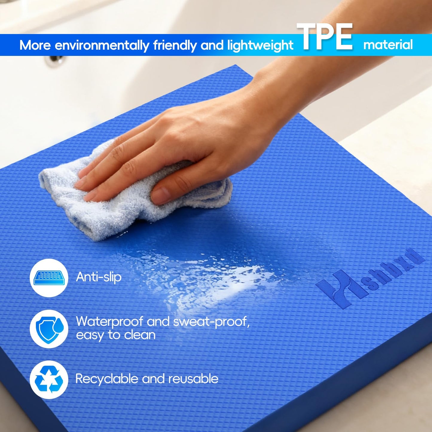 Professional Balance Pad, Nonslip Foam Exercise Balance Pad Cushion for Physical Therapy, Foam Balance Mat for Exercise, Yoga, Fitness, Stability Training and Stretching (Black, 18.9 * 15.0 * 2in)