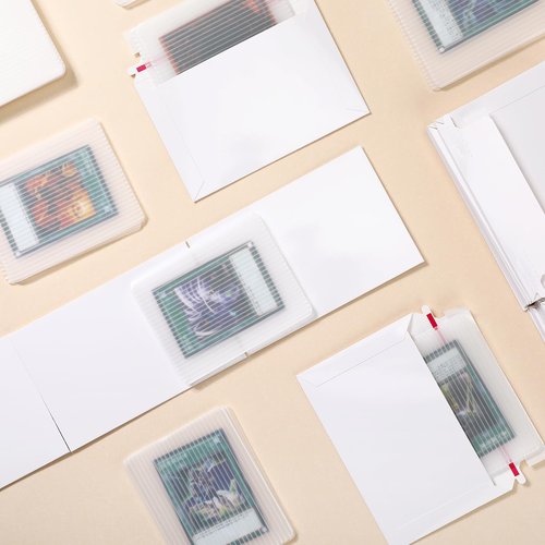 Faccito 200 Pcs Trading Card Shipping Set 4 x 6'' Trading Card Protector and Envelopes Bulk for Mailing, Additional Defend Supplies