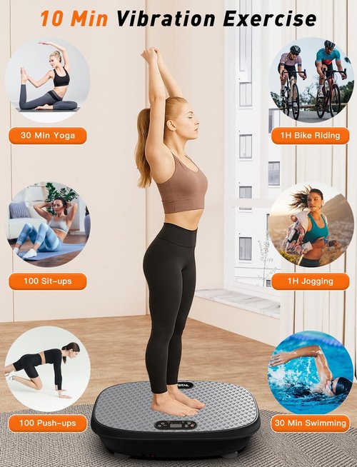 MAIBO Vibration Plate Exercise Machine, Vibration Plate for Lymphatic Drainage, Full Body Workout Shaker for Weight Loss,200 Adjustable Speeds, Vibrate Stand Shake Board Sport Gym for Women Men