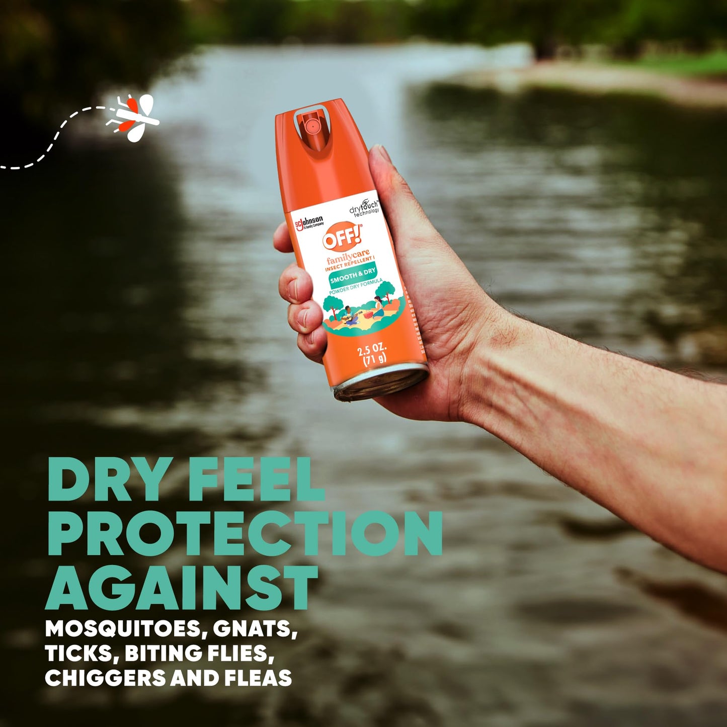 OFF! Family Care Mosquito, Tick, and Insect Repellent I, Smooth & Dry Bug Spray for the Beach, Backyard, Picnics and More, 2.5 oz (Pack of 12)