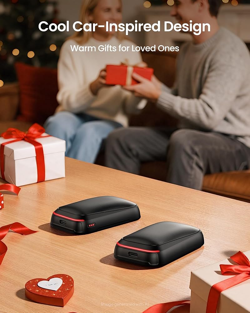 Gaiatop Electric Hand Warmer – Magnetic 2-Pack, Black, Rechargeable, 3 Temperature Levels