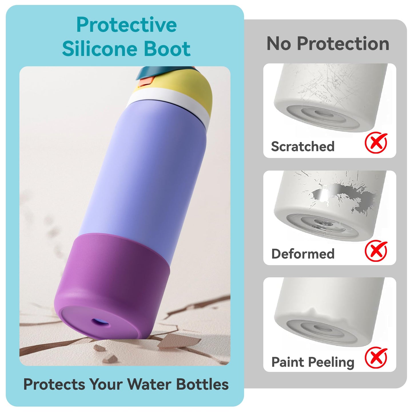 Silicone Bottom Boot Compatible with Owala 24/32/40oz FreeSip Water Bottle
