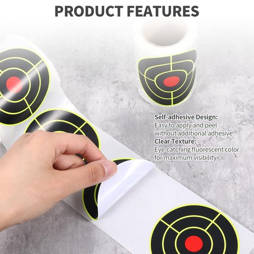 3" Splatter Targets, 1 Roll/200 Pcs Target Stickers for Shooting Range, Self Adhesive Paper Targets for Shooting Range, Reactive Paper Target for Archery Bow Shooting Practice (200)