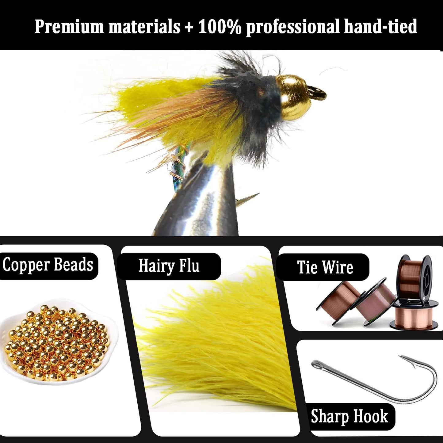 133pcs/Set Ultra-Thin Portable Nymph Scud Midge Flies Kit Assortment with Box Trout Fishing Fly Lures (133, 12/14#)