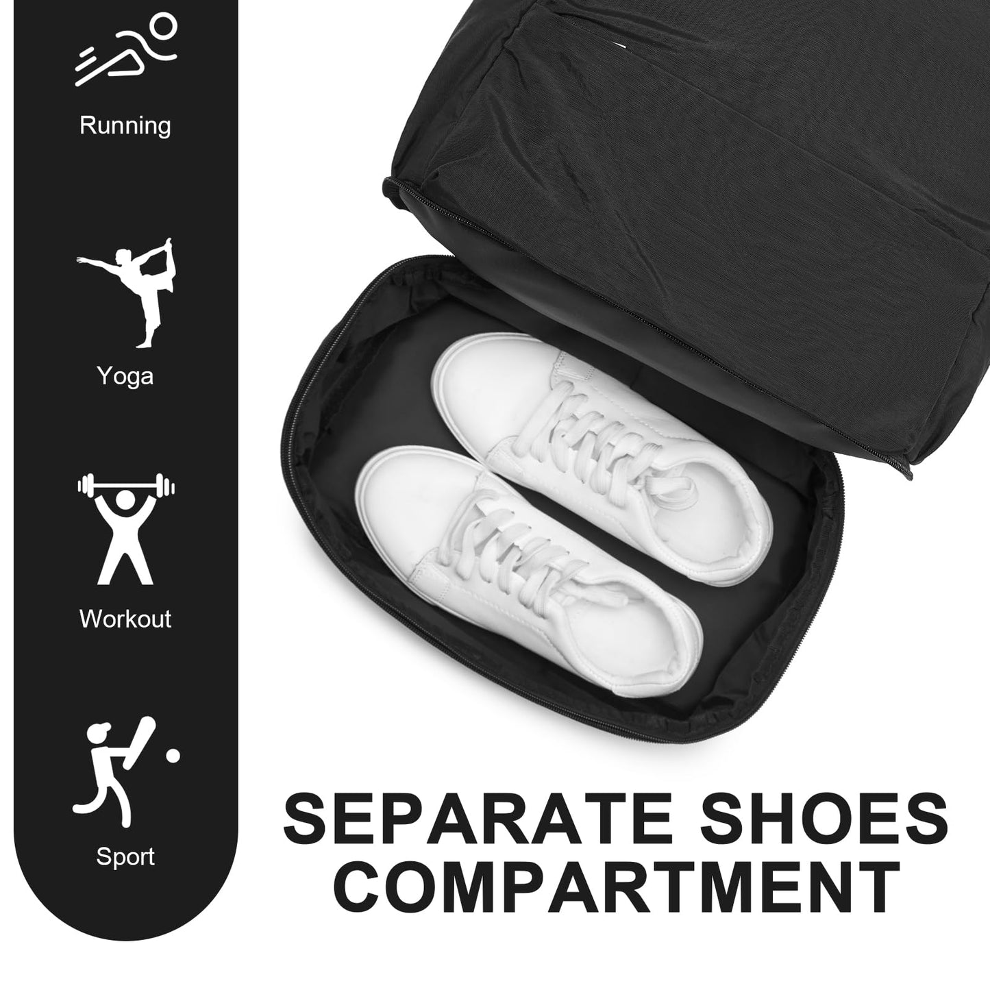 seyfocnia Gym Backpack,Small Gym Bag with Shoe Compartment Lightweight Expandable Travel Backpack Workout Sports Casual Daypack for Women or Men