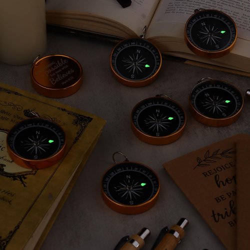 LIUBUJINGYING 20 Set Christian Gifts Bulk Bible Verses Compass Camping Survival Pocket Compass with Pocket Notebooks Religious Scripture Bamboo Pens for Church Sunday School Graduation Hiking