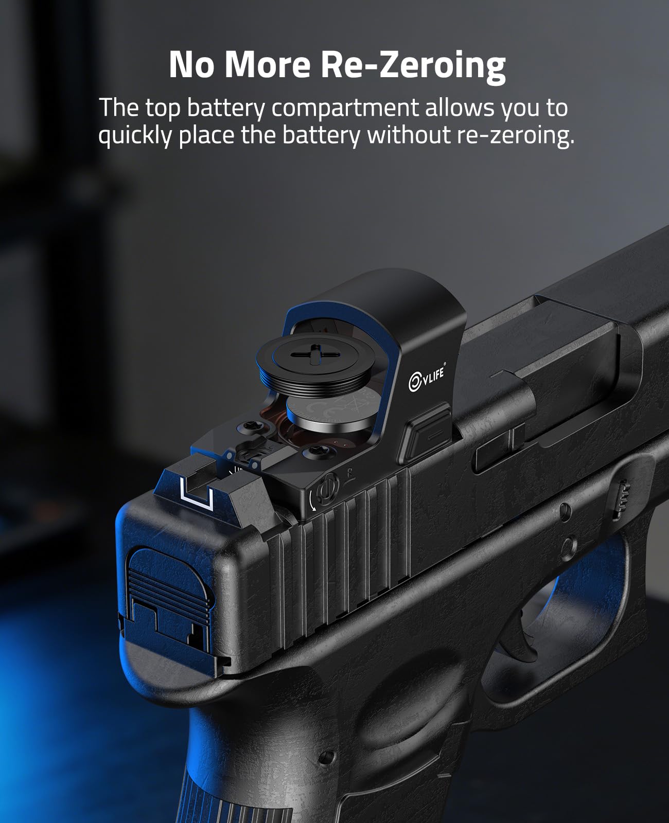 CVLIFE WildHawk 5000G Shockproof Red Dot with Lens Sunshield, 0.26" Ultra Thin Deck for RMSC Optic, 2MOA Dot& 36MOA Circle Pistol Optic, Motion Awake Red Dot with Adapter for RMR/MOS/Picatinny.