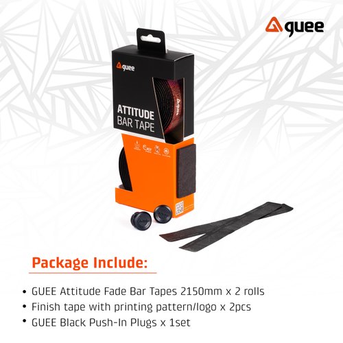 GUEE Attitude Fade Road Bike Handlebar Tape with Shock-Absorbing EVA Foam & Eco-Friendly TPU, Anti-Slip Cycling Bar Tape for Enhanced Grip and a Comfortable Ride (2 Rolls) (Fading Red)