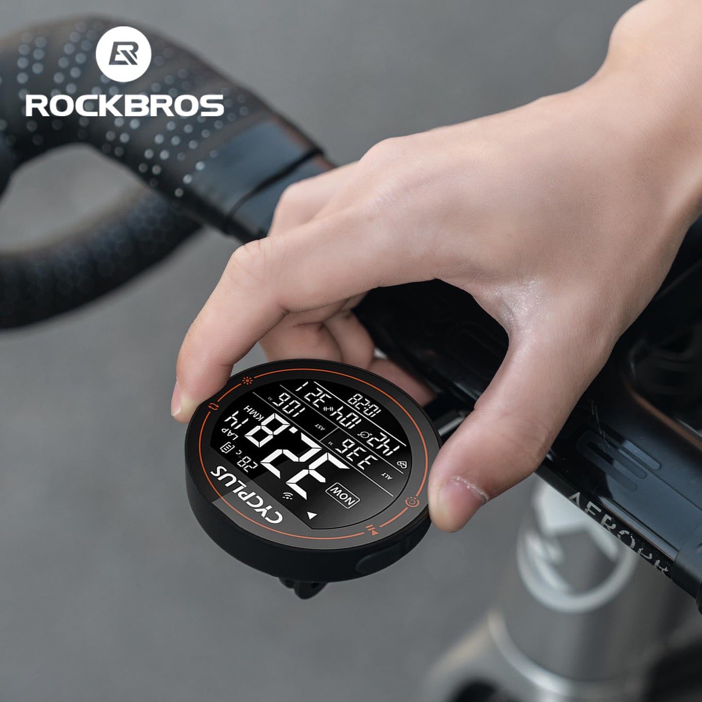 ROCKBROS Bike Computer Wireless GPS Accurate Bike Speedometer with Bluetooth Mini Cycling Computer IPX6 Waterproof ANT+ Bicycle Odometer with Automatic Backlight 2.5" LCD Screen and Larger Battery