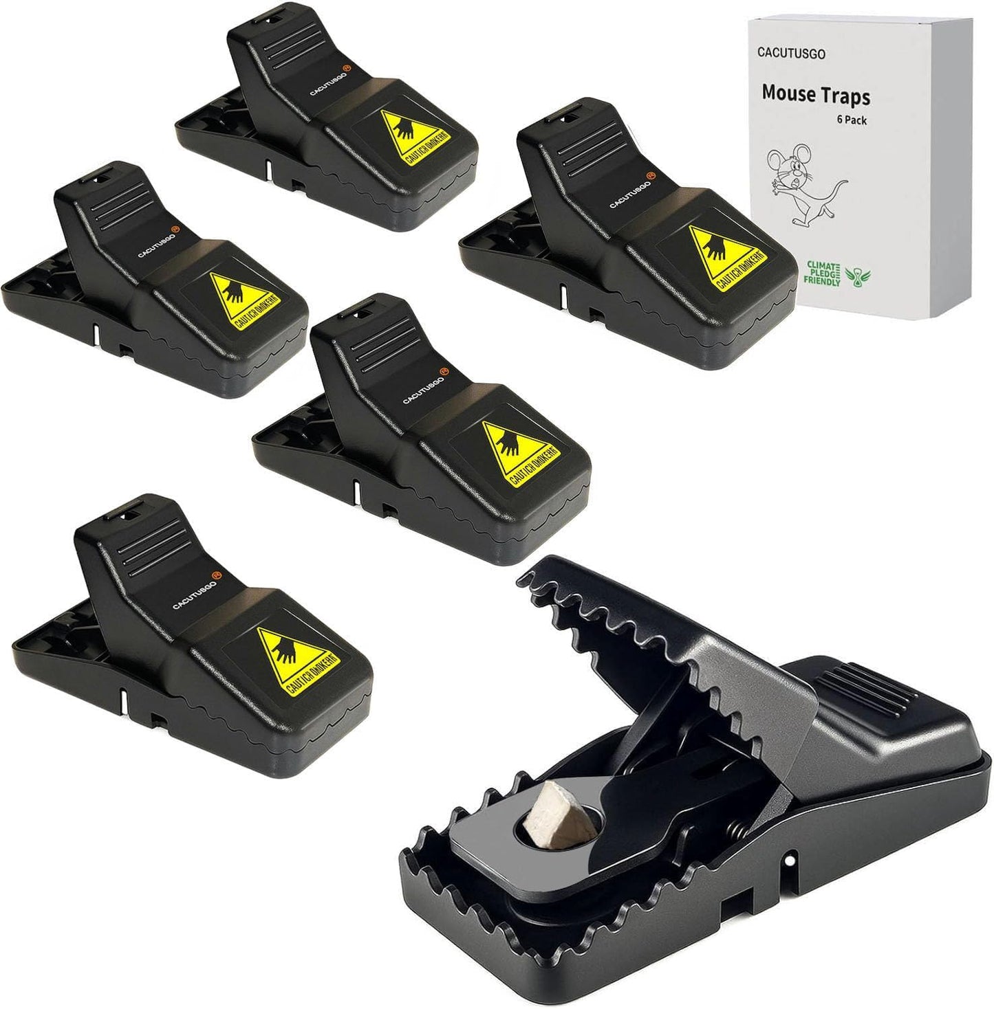Reusable Indoor Mouse Trap 6 Pack – Easy to Set Plastic Rodent Control Device for Home, Garage & Garden Use