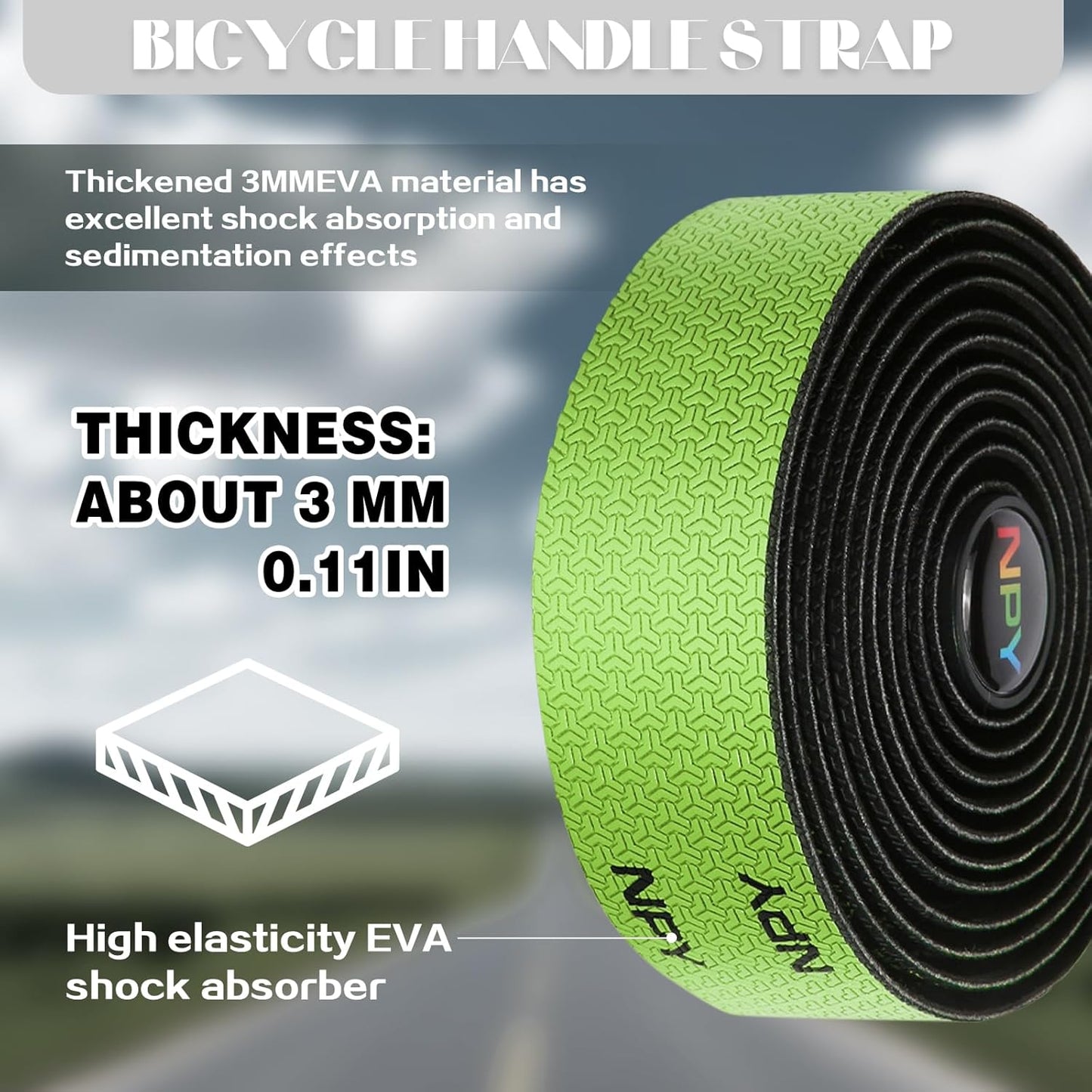 2pcs Bicycle Bar Tape, Bike Handlebar Tape, Road Bicycle Handlebar Tape, Cycling Grip Tape, with 4pcs Handlebar End Plugs, Soft Comfortable, Wear Resistant, Black