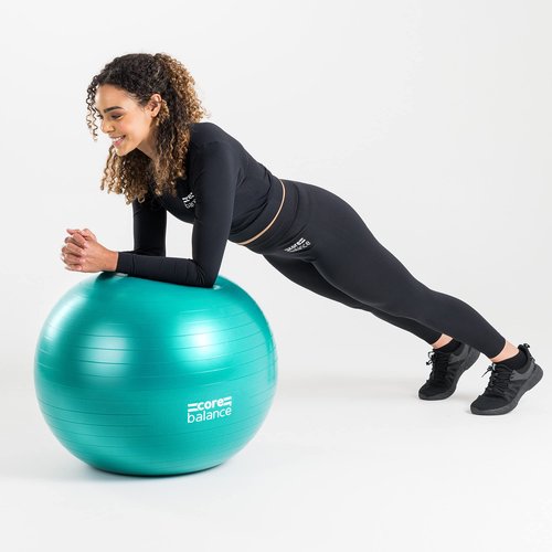 Core Balance Exercise Ball for Workouts, Anti-Burst and Slip Resistant, Swiss Yoga Ball for Pregnancy, Stability, Fitness and Physical Therapy, 4 Sizes, with Pump (22" / 55cm Teal)