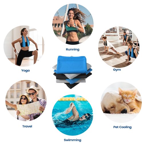 Clothirily Cooling Towels (40"x12"), Breathable Cooling Towels for Neck and Face, Men & Women Workout Towel for Hot Weather, Sweat Towel for Gym Yoga, Camping, Fitness, Running, Traveling, 6 Pack
