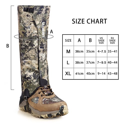 NatureBlend Leg Gaiters Hunting Gaiters, Premium Waterproof Snake Gaiters and Hiking Gaiters with Upgraded Rubber Foot Strap, Ideal Boot Gaiters for Hunting, Mountain Climbing Adventures