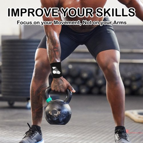 Kettlebell Wrist Guards, Shock Absorbing Wrist Band Protection with Plastic Support, Soft Sweat Absorbent Material Sleeve Athletics Sweatband, Workout Strength Training Weightlifting (1 Pair)