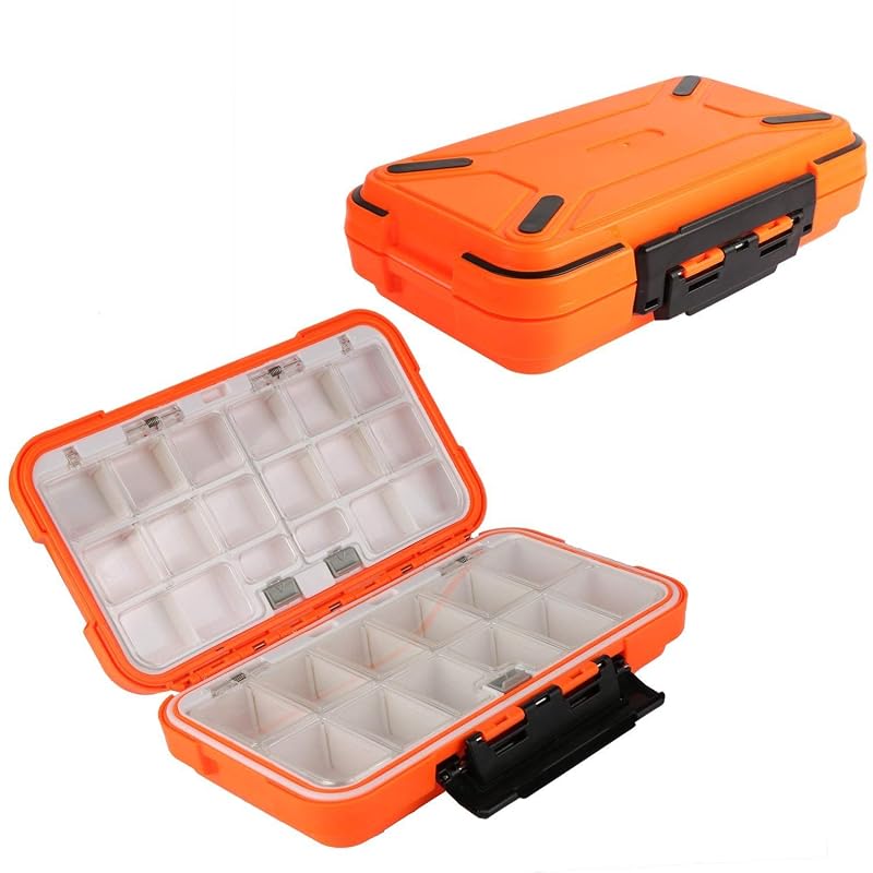 LESOVI C-Orange-L Waterproof Fishing Tackle Box Mini Organizer 12-30 Compartments