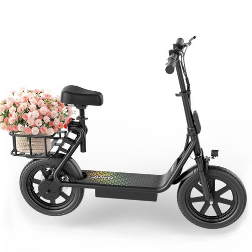 NAVIC T1XR Electric Scooter Adults,27Mile Range,Top Speed 22Mph,750W Peak Motor,14'' Pneumatic Tires,Electric Scooter for Adults,Foldable e Scooter with Back Basket