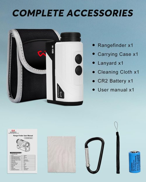 Wosports Golf Rangefinder, 800 Yards Laser Distance Finder with Slope, Flag-Lock with Vibration Distance/Speed/Angle Measurement, Upgraded Battery Cover