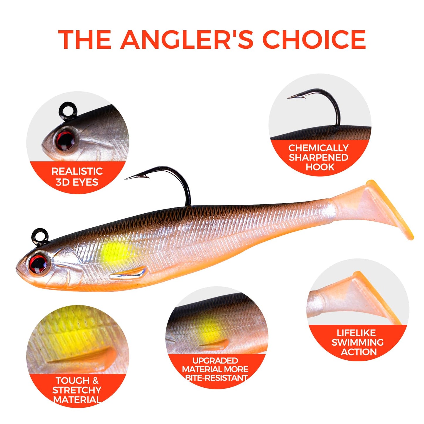 Autumnswan Easy Catch Pre-Rigged Soft Lures,Baits for Bass Fishing - Jig Heads Soft Plastic Walleye Lures,Slow Sinking Fishing Bait for Freshwater Saltwater, Bass Trout Fishing Lures & Gifts