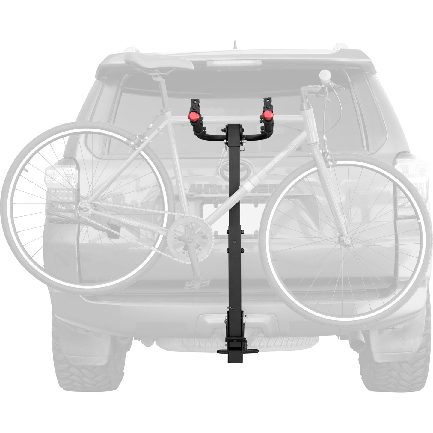 Retrospec Lenox 2-5 - Bike Hitch Rack for Cars, Trucks, SUVs with 2” Hitch | Foldable Steel Frame with Anti-Rattle Adapter, Tie Down Cradles and Straps - Fits Most Frames,Black