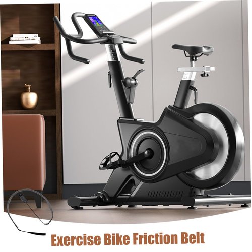 Xweptuy Exercise Bike Friction Belt, PP Exercise Bike Replacement Parts with Control Knob, Long Lasting Minimalist Black Exercise Bike Accessories