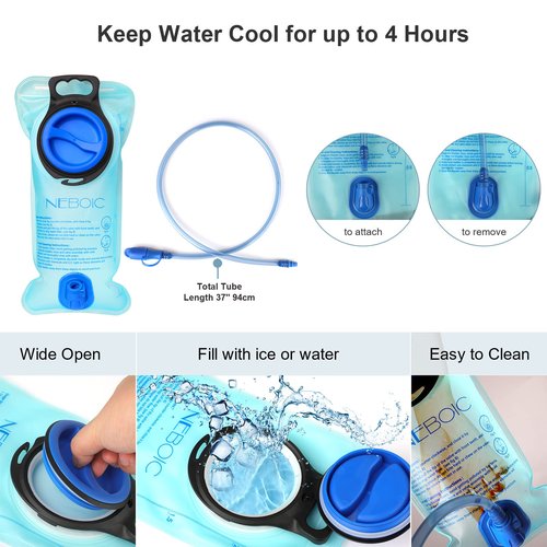Neboic 2Pack Hydration Backpack Pack with 2L Hydration Bladder - Lightweight Water Backpack Keeps Water Cool up to 4 Hours with Big Storage for Kids Women Men Hiking Cycling Camping Music Festival