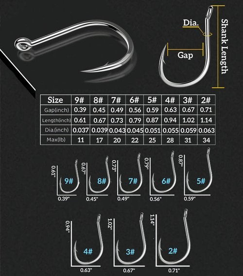 Freshwater Saltwater Fish Hooks Bulk Fishing Hooks Set Worm Catfish Hooks Fish Gear Equipment Supplies(400 PCS)