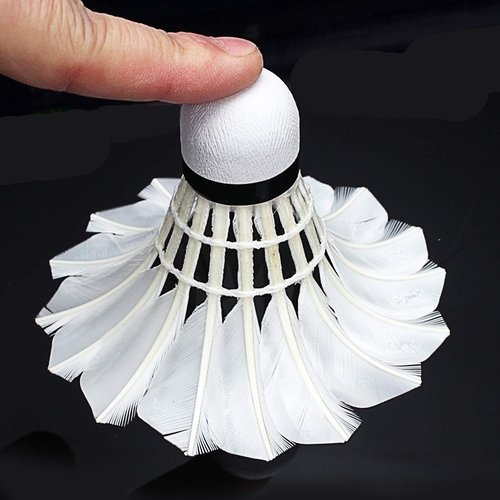 KEVENZ Goose Feather Badminton Shuttlecocks with Great Stability and Durability, High Speed Badminton Birdies,Pack of 12, White