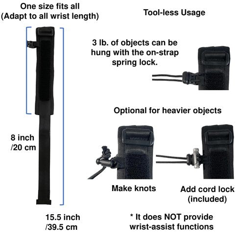 Snowy Dunes Archery Release Wrist Strap Sling Lanyard Adjustable for Handheld Releases (Black)