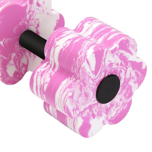 Camouflage Aquatic Dumbbells, Set of 2 Water Aerobic Exercise Foam Dumbbell Pool Resistance, Water Aqua Fitness Barbells Hand Bar Exercises Equipment for Weight Loss (Pink)