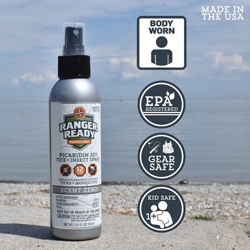 Ranger Ready Repellents Picaridin Insect Repellent Spray with Scent Zero - Mosquito Repellent and Tick Spray (3.4 oz., Pack of 2)