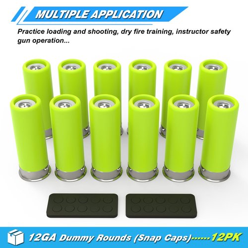 Artemis 12GA Snap Caps Dummy Rounds - Closed Weight & Precise Size for Safe Firearm Training, Fault Diction Test and Dry Fire Practice (12 Pcs)