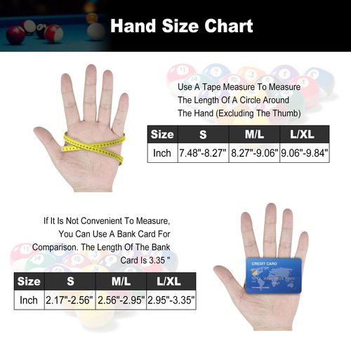 YFY Billiards Glove 3 Finger Pool Glove for Left Hand, Durable Double Stitched, Snooker Cue Sport Glove Popular Sizes for Men & Women