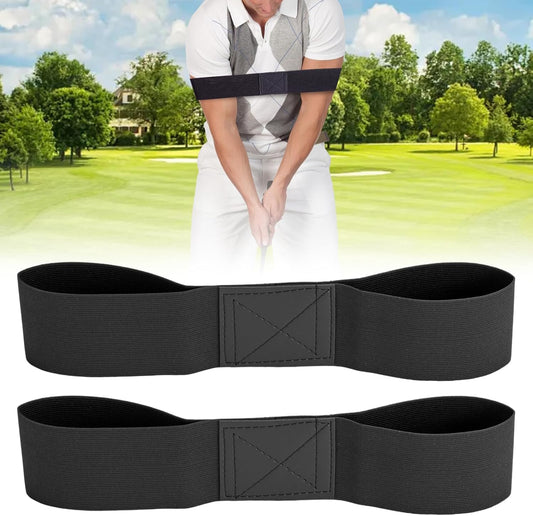 2 Pcs Golf Swing Trainer Aid Swing Correcting Arm Band, Golf Swing Training Aid, Black