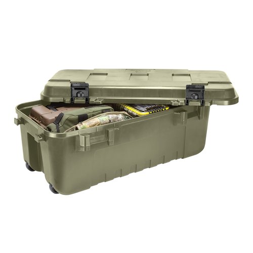 Plano Storage Trunk with Wheels, Green, 108-Quart, Lockable Storage Box, Rolling Airline Approved Sportsman Trunk, Hunting Gear and Ammunition Bin, Heavy-Duty Containers for Camping