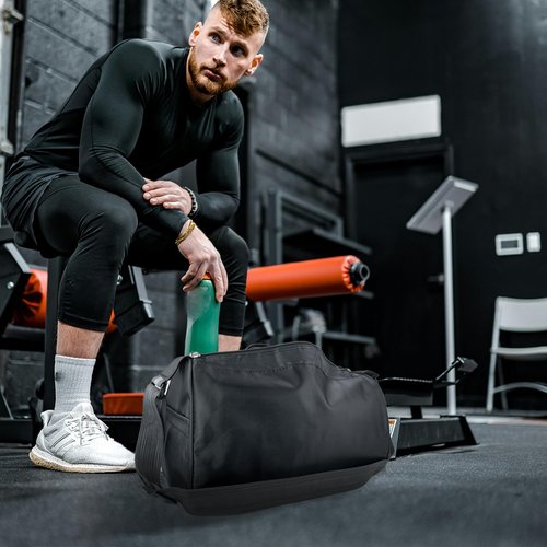 C&F BOGMOST Small Travel Duffel Bag Foldable Waterproof Gym Bag for Gym Beach Swim Bag Men Women Duffle Bags Lightweight Oxford Cloth Sports Bags -Black