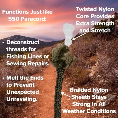 Paracord Planet ParaLock Paracord – Textured Sheath Paracord for Added Grip in Knots, Handles, and More! (Black, 100 Feet)
