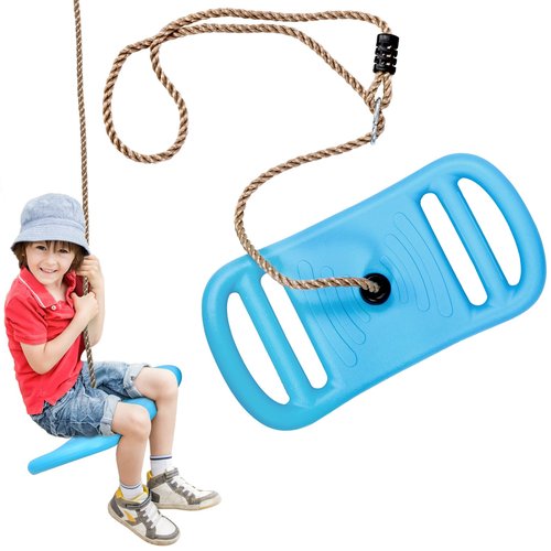RedSwing Tree Swing for Kids, 3-in-1 Longboard Climbing Rope Swing, Adjustable Disc Seat and Tangle-Free Rope for Indoor or Outdoor Playground Playset, Up to 600 lbs, Blue