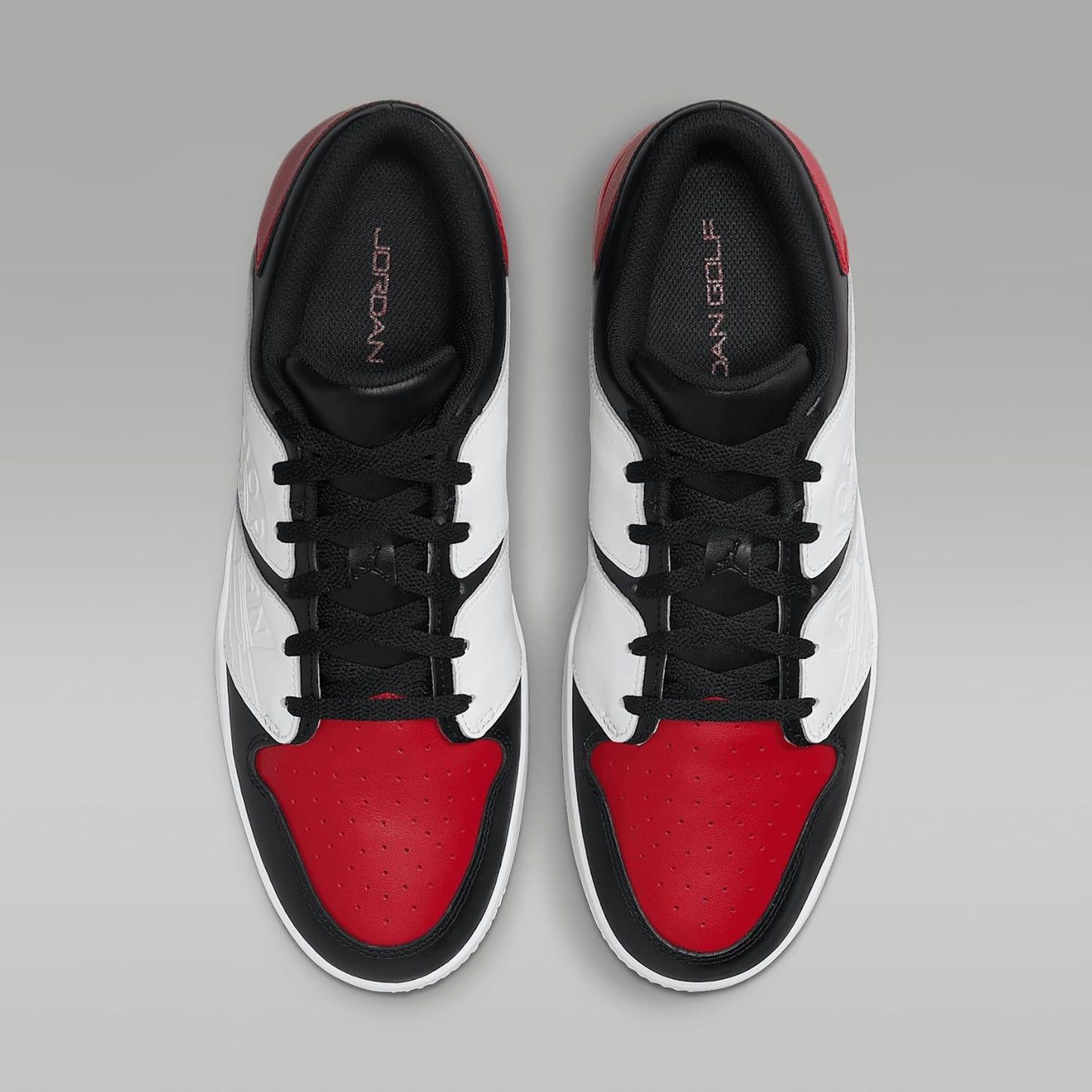 Jordan NU Retro 1 G Golf Shoes (FZ4153-001, Black/University Red/Blue Tint/White)