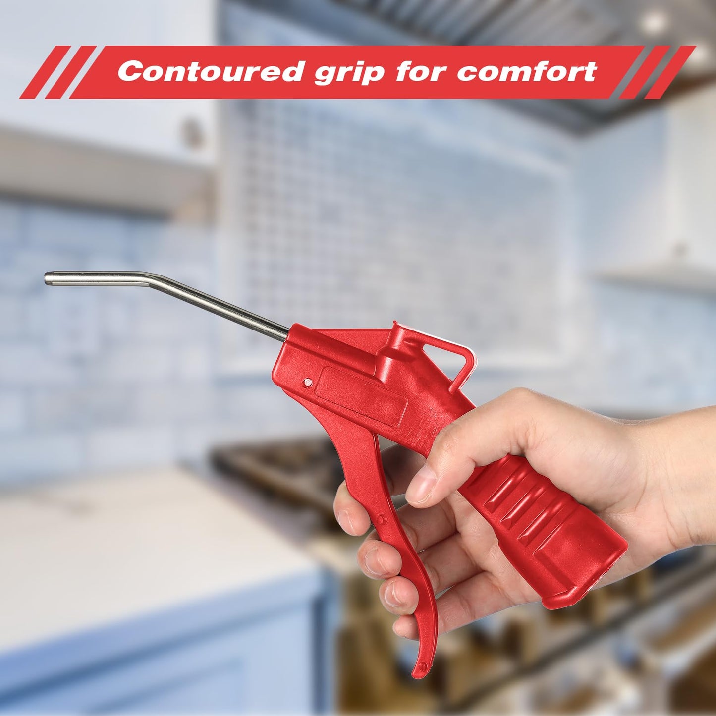 Honoson Air Nozzle Blower Gun Pistol Grip Air Blow Tool Compressor Accessories for Industrial Household Mechanics(Red,8 Pcs)
