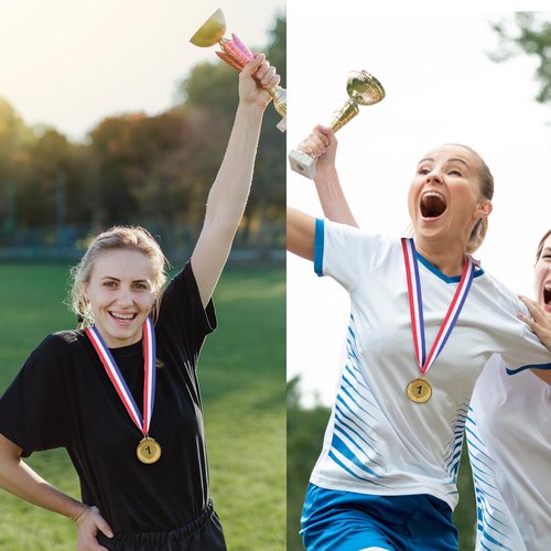 6 Pieces Olympic Medals for Adults Gold Medals for Awards Adults, First Place Metal Award Medal Metal Winner Participation Medal for Basketball, Sports, Track, Tournaments, Prizes, Competitions