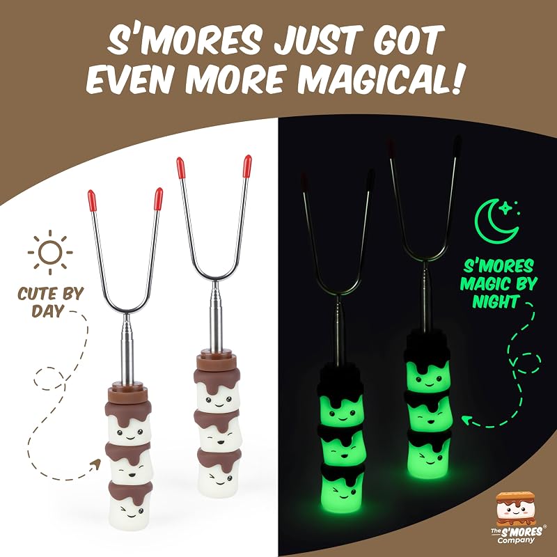 Glow in the Dark Marshmallow Roasting Sticks 4 Pack - Variation: Glow Skewers 4 Pack